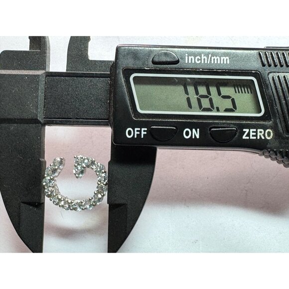 Estate Sterling Silver 925 Initial G Pendant with Clear Stones, 18.5mm, 3.2g - Picture 7 of 8